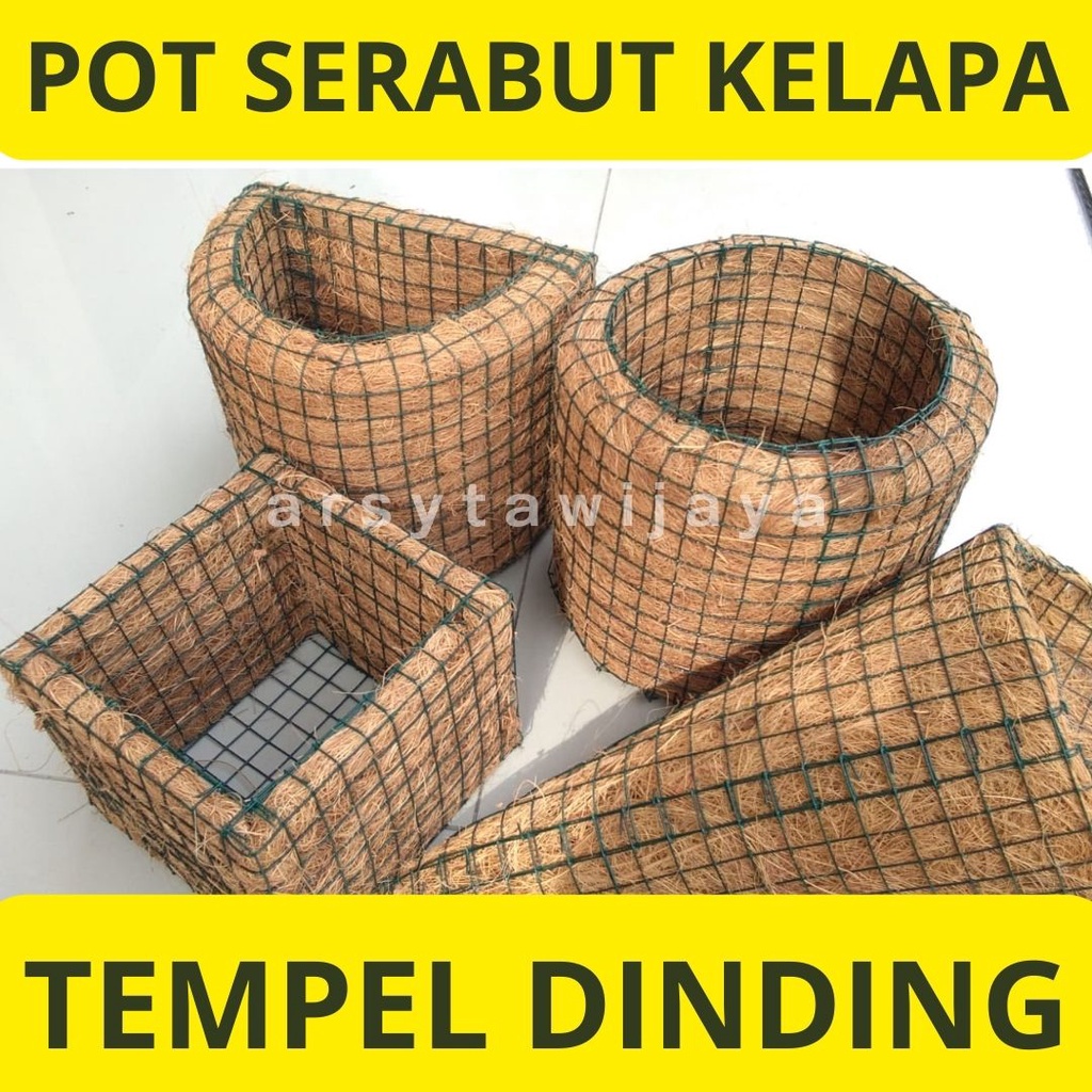 pot sabut kelapa tempel - pot sabut kelapa tempel dinding - pot tempel sabut kelapa - Pot serabut ke