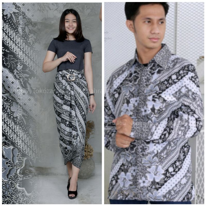 Couple Kemeja Batik Rok Lilit batik Lengan Panjang MOTIF DBY