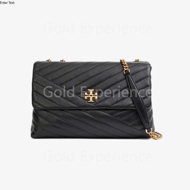 Tory Burch Kira Chevron Convertible Shoulder Bag - Black /TB Slingbag Tb Tas Tas Bahu /Sheepskin bag