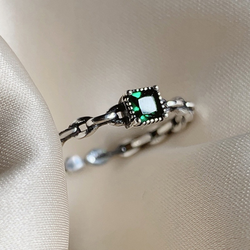 Baru Vintage Zamrud Zirkon Terbuka Manset Jari Cincin Untuk Wanita Gadis Fashion Trendi Perhiasan Hadiah