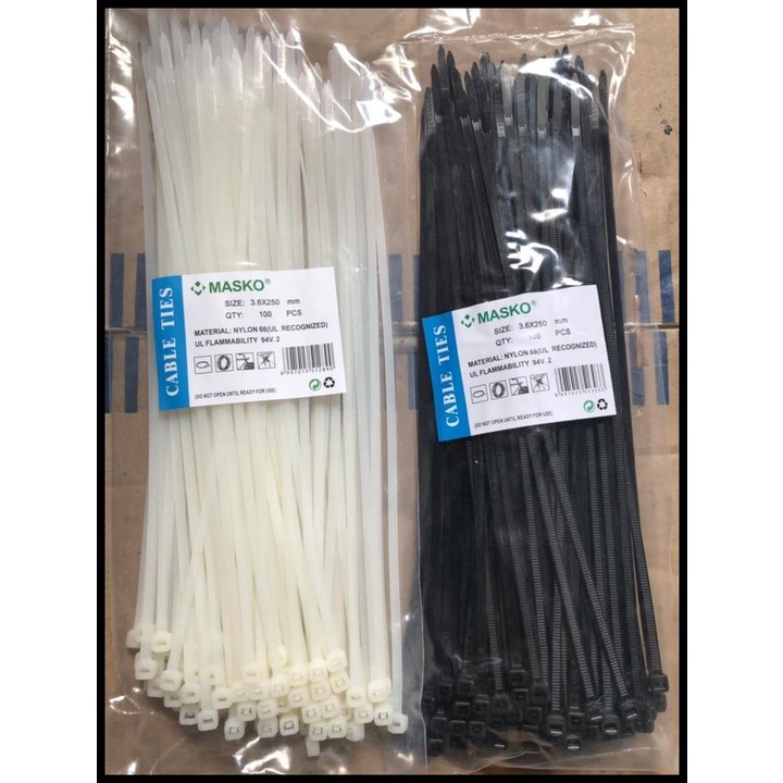 

Kabel Ties Tali Tis 200Mm 3,6 X 250 Mm 25 Cm Isi 100 Pcs Merk Masco
