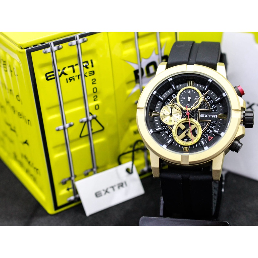 Jam Tangan Pria Extri X6064 Original Chronograph Aktif Include Box