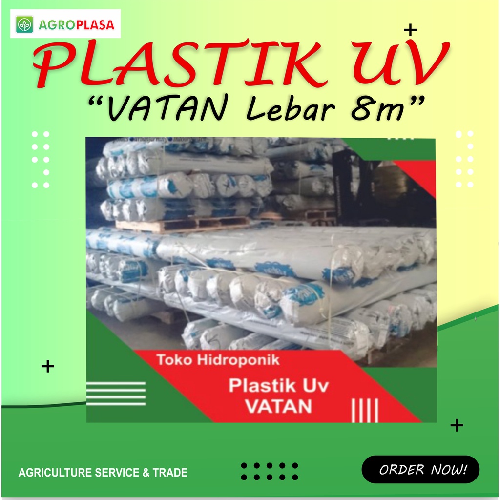 Plastik UV Vatan Turki Ecer lebar 8 meter untuk Greenhouse Hidroponik