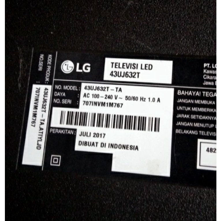 mesin LG 43UJ632T. mainboard LG 43UJ632T