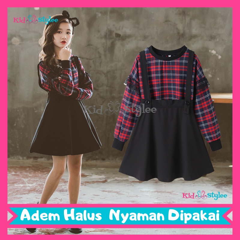 Baju Setelan Rok Anak Perempuan Import Premium Cewek Umur 7 8 9 10 11 Tahun DS45