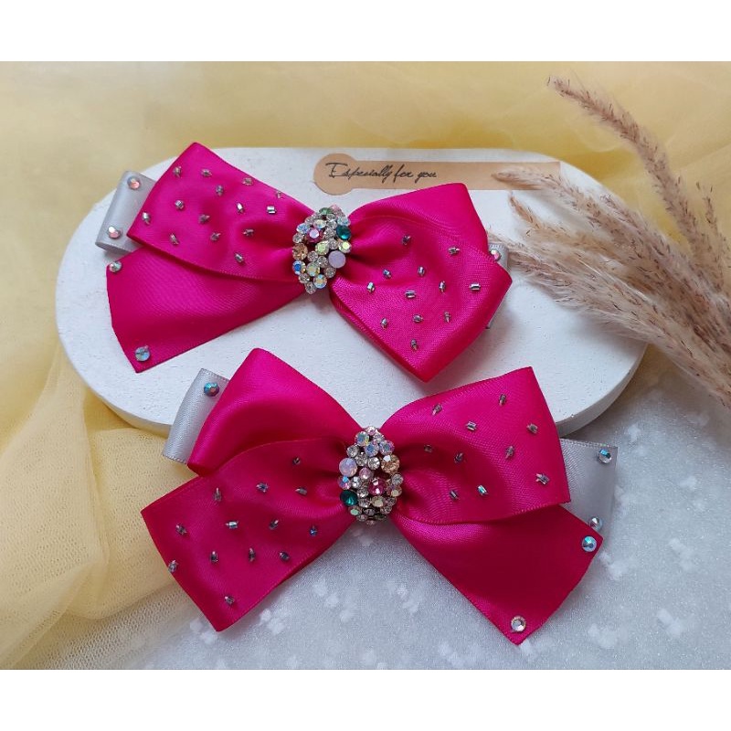 Jepit rambut / bando/ jepit pita/ Jepit fuschia/ Jepit Korea/ Jepit pita satin
