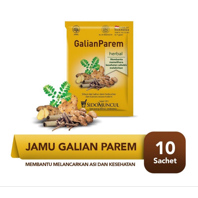 Jual Jamu Galian Parem Param Sidomuncul Isi 10 Sachet Shopee Indonesia