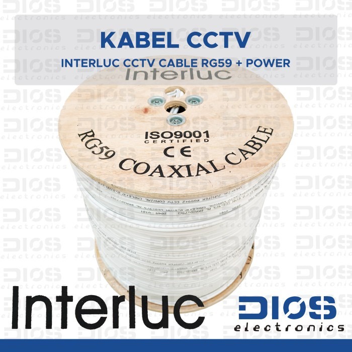 INTERLUC Kabel CCTV RG59+Power 75 Ohm Coaxial Cable (meteran/roll)
