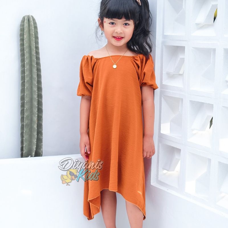 SIMPLE DRESS-Dress anak dan ibu bahan crincle airflow