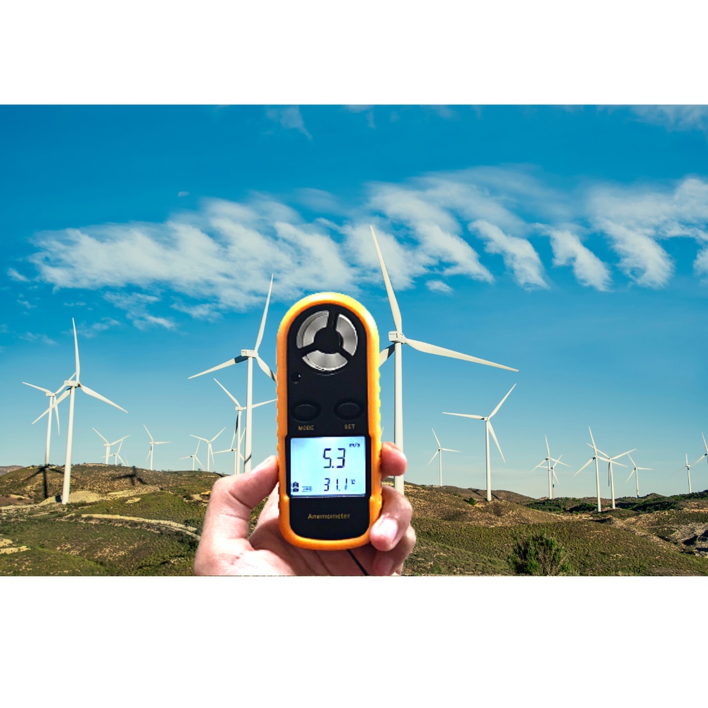 Digital Wind Anemometer Tester Pengukur Kecepatan Angin Anemo Meter Velocity Tester