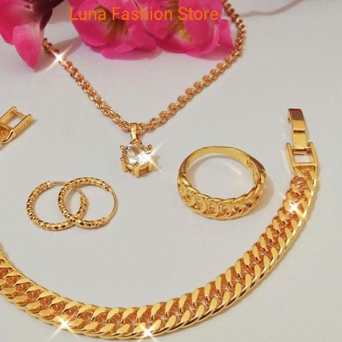 HARGA GROSIR set perhiasan wanita dewasa aksesoris fashion S01 grosir