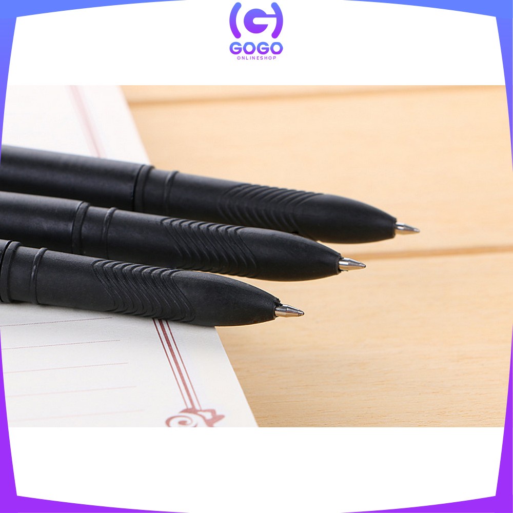 GOGO-A45 Pulpen Hitam 0.7mm Motif Polos Tinta Hitam Simple Ballpoint / Pena Alat Tulis Kantor Sekolah Pens Black Import