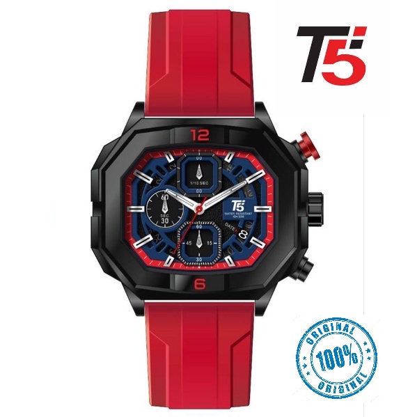 JAM TANGAN PRIA T5 H 3952G T5 H 3952 ORIGINAL CHRONO AKTIF FREE BOX PAPPER BAG TALI RUBBER