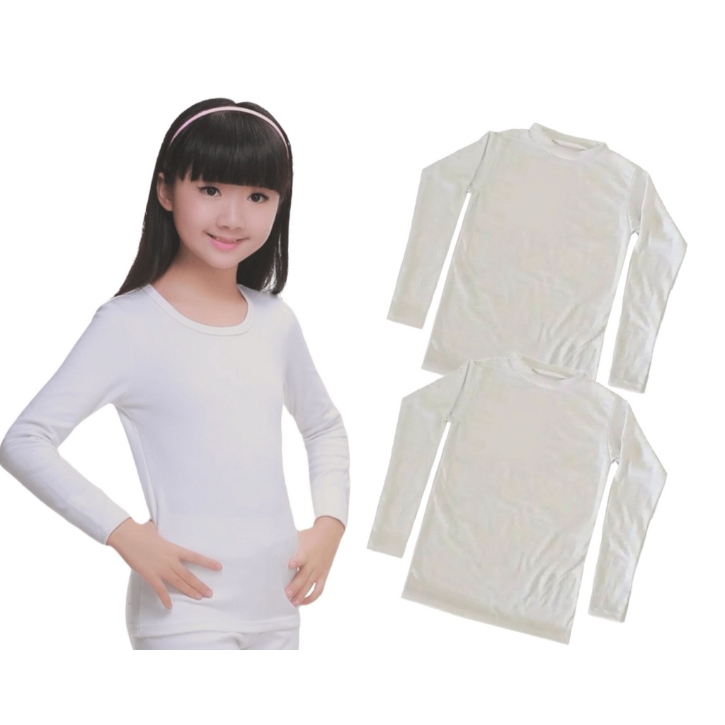 baju manset anak putih tulang//manset spandek kaos