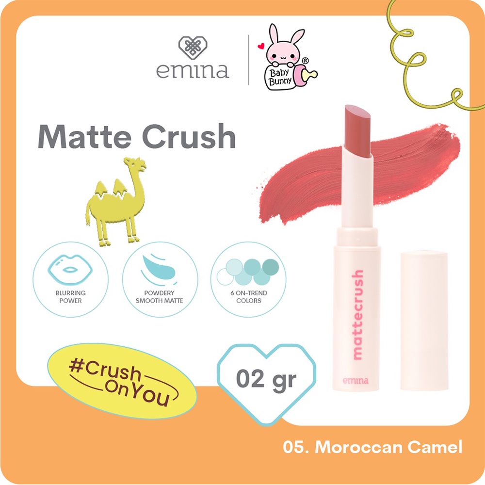 ❤ BELIA ❤ Emina Mattecrush 2 gr - Lip Cream Ringan, Powdery Smooth Matte Finish, Blurring Power | BPOM