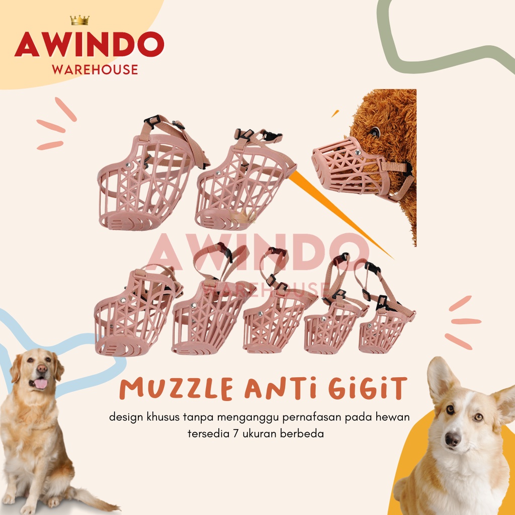 MUZZLE - Penutup Mulut Anjing Brangus Brongsong Anti Gigit Gongong Barking