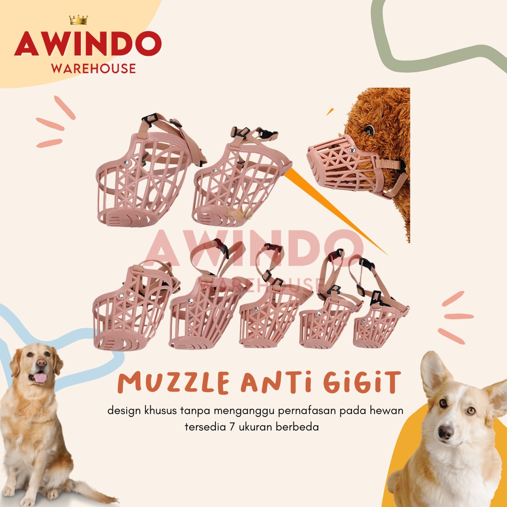 MUZZLE - Penutup Mulut Anjing Brangus Brongsong Anti Gigit Gongong Barking