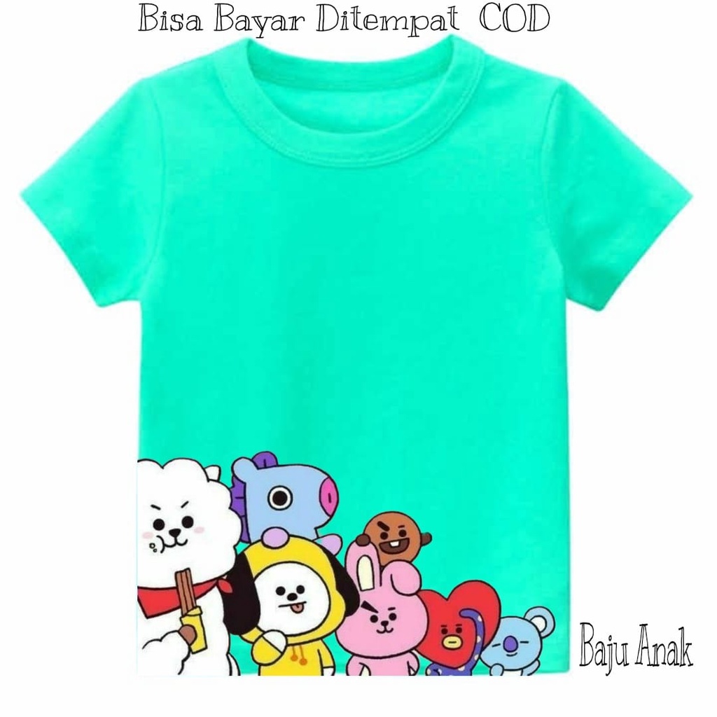 Hzl_outfit Baju Kaos Anak-Anak BT21 LookScreen BTS21 5W