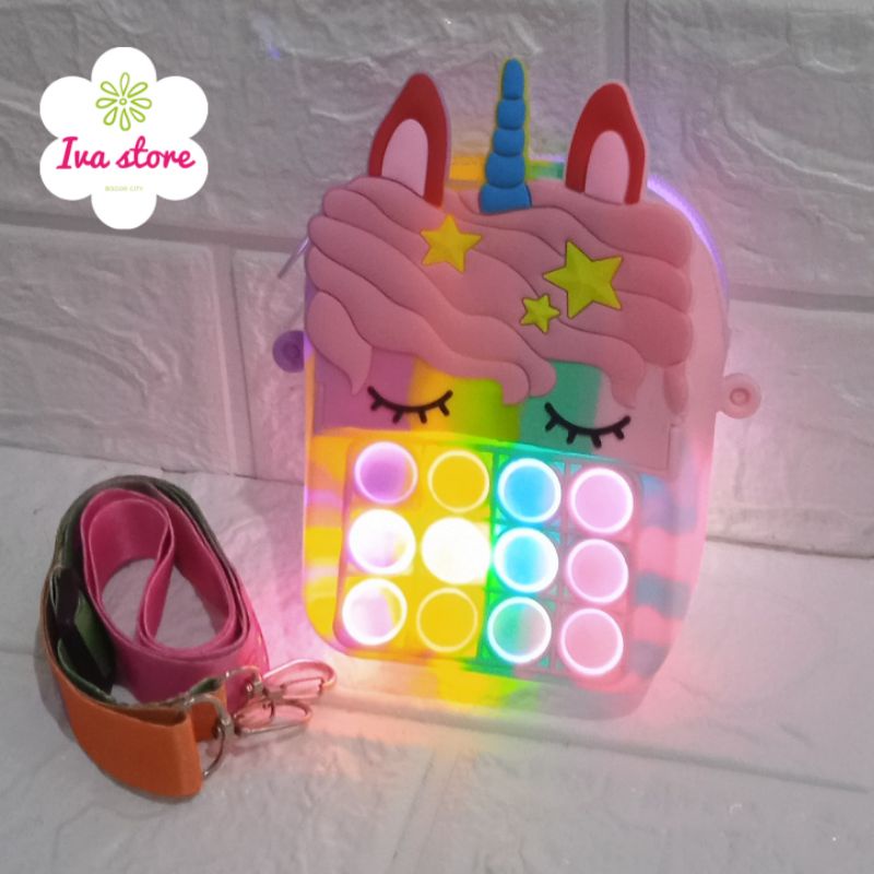 Tas pop it Unicorn LED