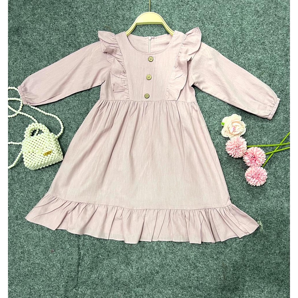 Jimmedy.id - Dress Anak Perempuan/Gamis Anak Bahan Katun Untuk Anak Usia 3-7 Tahun