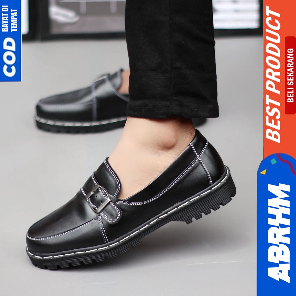 Sepatu Loafers Pria Docmart Formal Casual Pantofel Kerja Kantor Abrhm JUNIOR