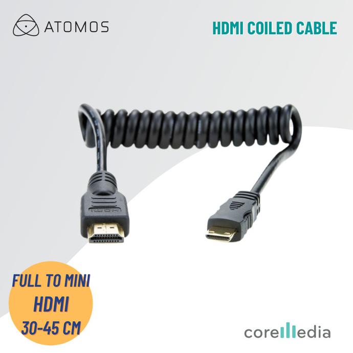 Atomos Full HDMI to Mini HDMI Coiled Cable (30cm - 45cm)