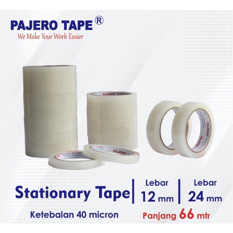 Isolasi / Stationary Tape Slop Merk Pajero 24 mm x 72 yards