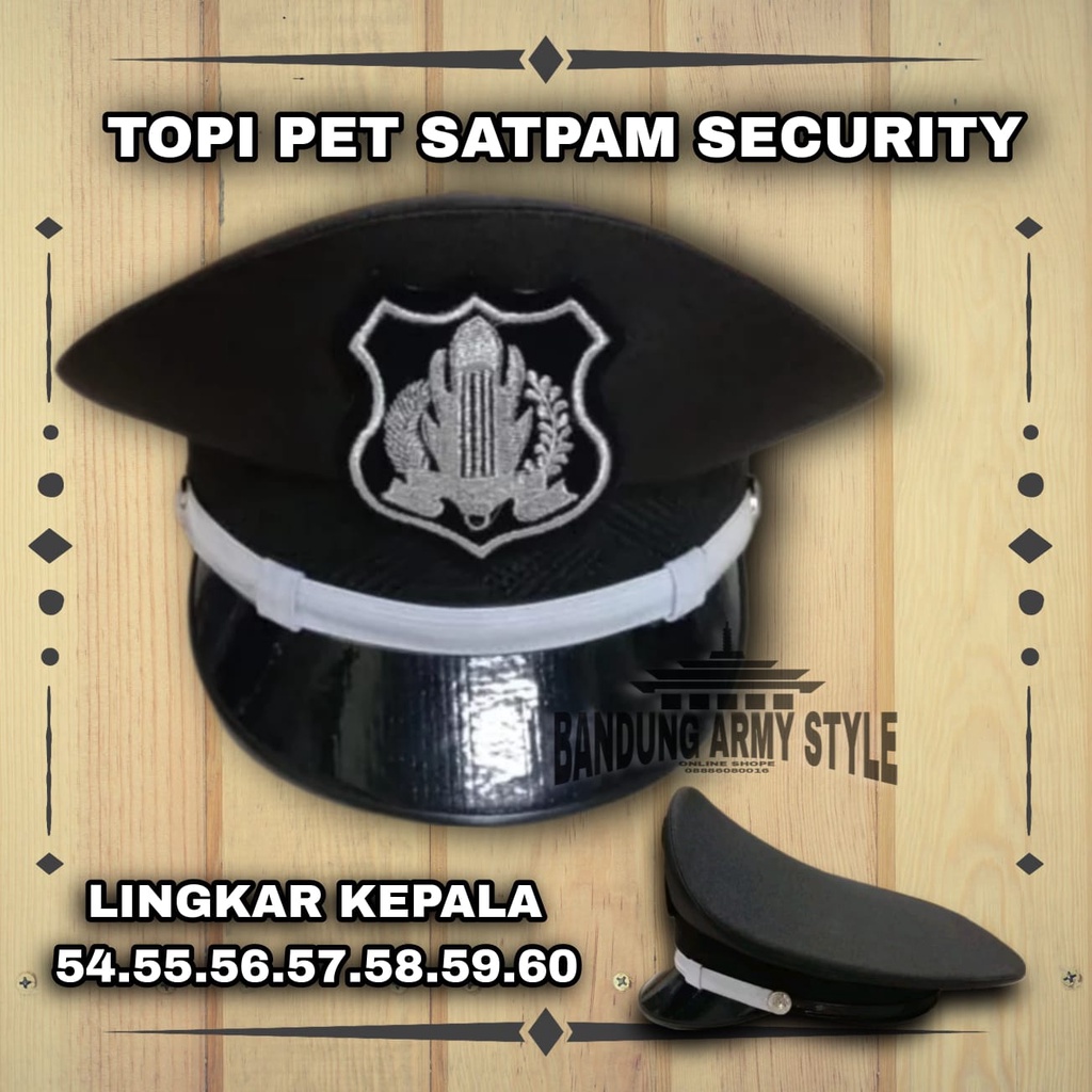TOPI PET SATPAM SECURITY TOPI PRIA WARNA COKLAT / TOPI PDH SECURITY / TOPI DINAS HARIAN / PDL PDH SAFARI Topi Pet Security Coklat | Aksesoris Kepala Pria | Pelengkap Seragam SATPAM TOPI SATPAM TOPI SECURITY PET BERKUALITAS