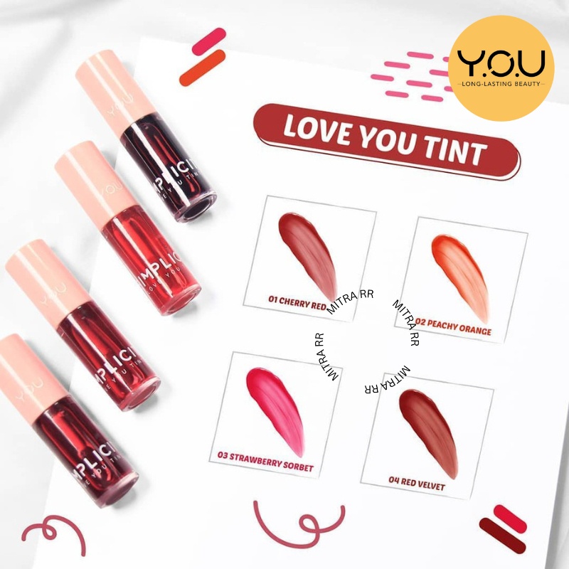 YOU Simplicity Love You Tint | Lip Tint Lipstick Ombre | Liptint Ringan Tahan Lama | Tidak Lengket