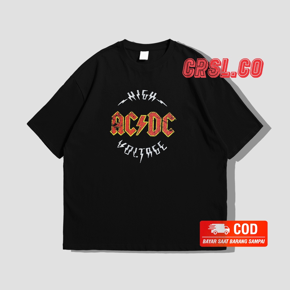 KAOS ACDC PRIA WANITA OVERSIZE M-XXL FULL CATTON 30S NYAMAN DAN TIDAK GERAH 100%
