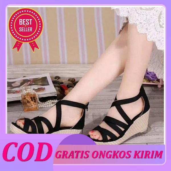 Wedges Wanita Sepatu Elegan Kekinian Sandal Korea Terbaru 2022 Weges Kondangan Pesta Remaja Wejes Mo