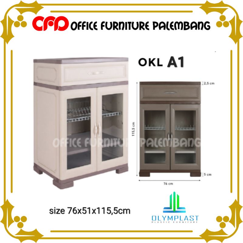 lemari piring olymplast OKL A1 lemari plastik lemari dapur rak piring kitchen storage
