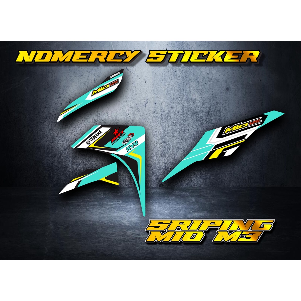 ( COD ) MIO M3 STICKER STRIPING MOTOR YAMAHA MIO M3 WARNA TOSCA LIS HITAM