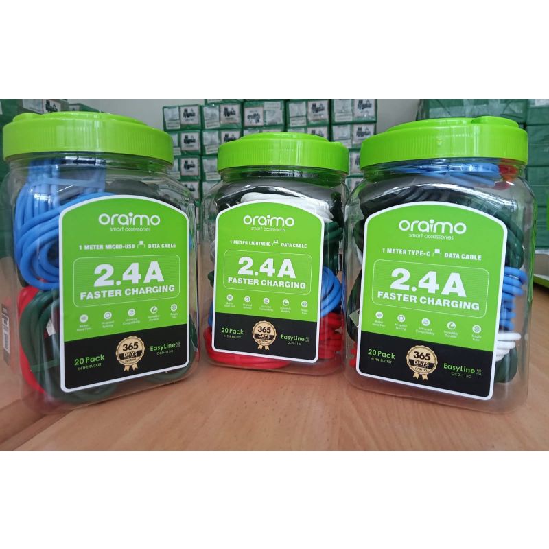 PER TOPLES (20PCS) KABEL ORAIMO OCD-113M OCD113M Micro USB 2.4A FAST CHARGING Per Pcs Original BERKWALITAS GARANSI 1TH