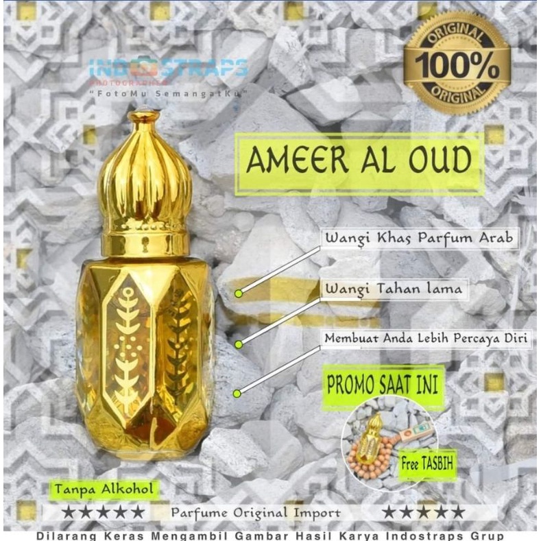 MINYAK WANGI GAHARU AMEER AL OUD ASLI IMPORT ARAB PARFUM SHOLAT