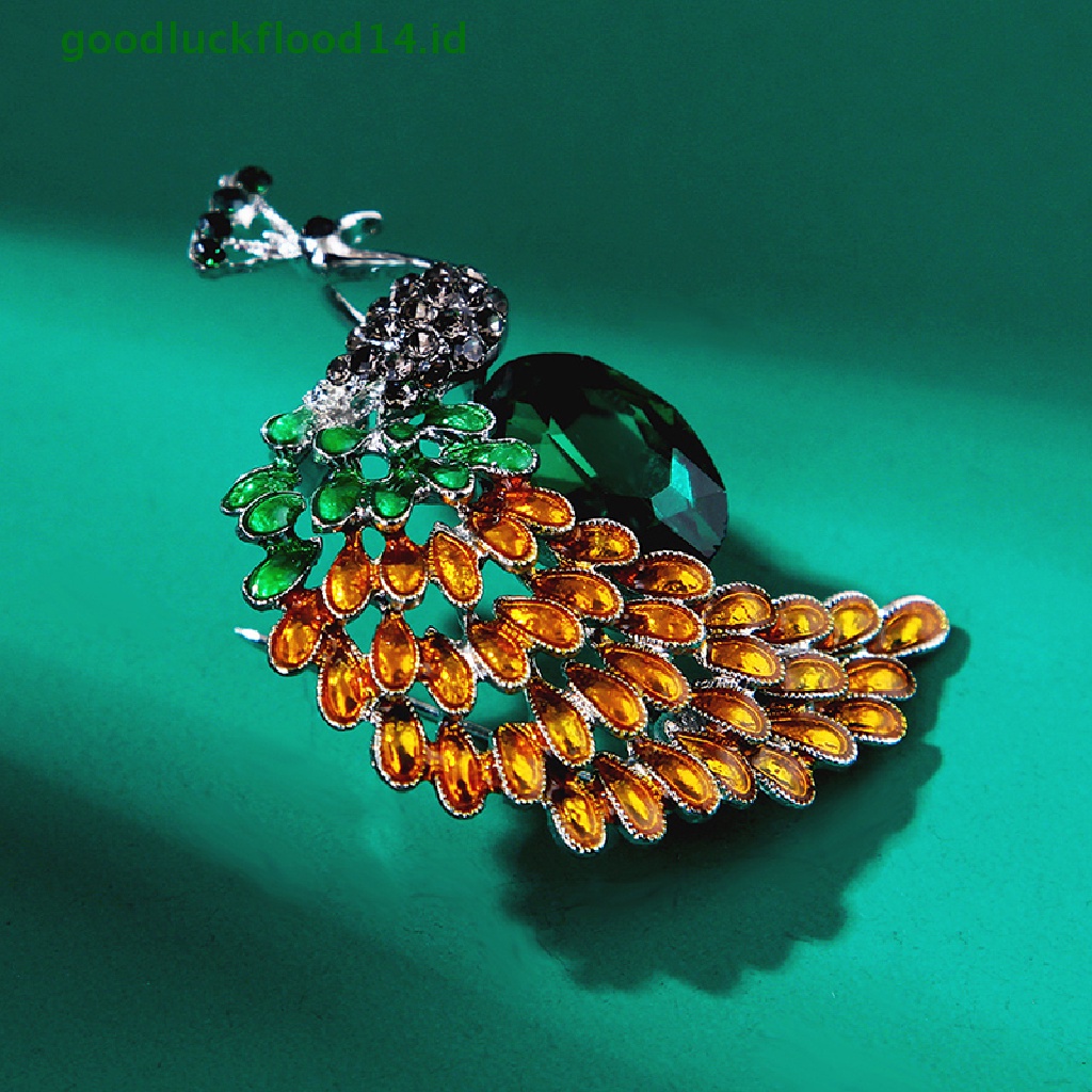 [GOOGFOUR] Berlian Imitasi Merak Bros Pin Perhiasan Perjamuan Hadiah Natal Aksesoris [TOP]