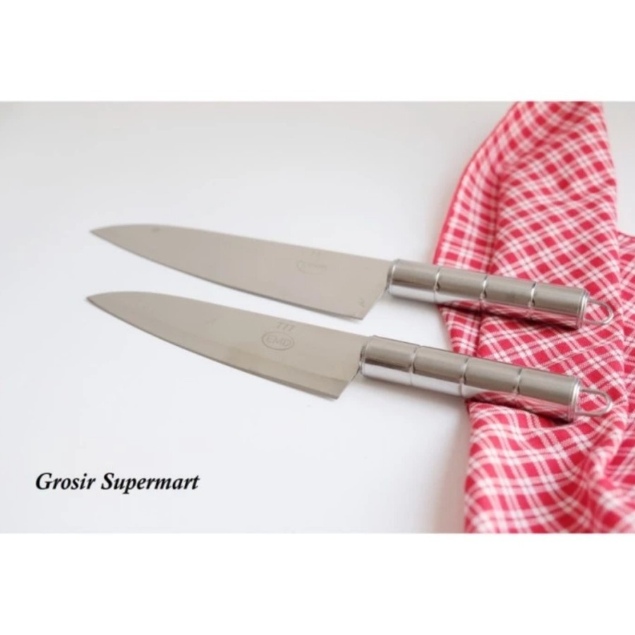 Pisau Dapur 5 Inch Gagang Stainless Steel - Pisau Baja Tajam Chef Knife