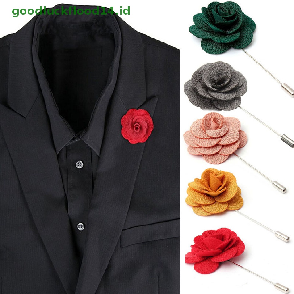 [GOOGFOUR] 1pc Pin Kerah Bunga Handmade Boutonniere Stick Bros Pin Aksesoris Pria [TOP]