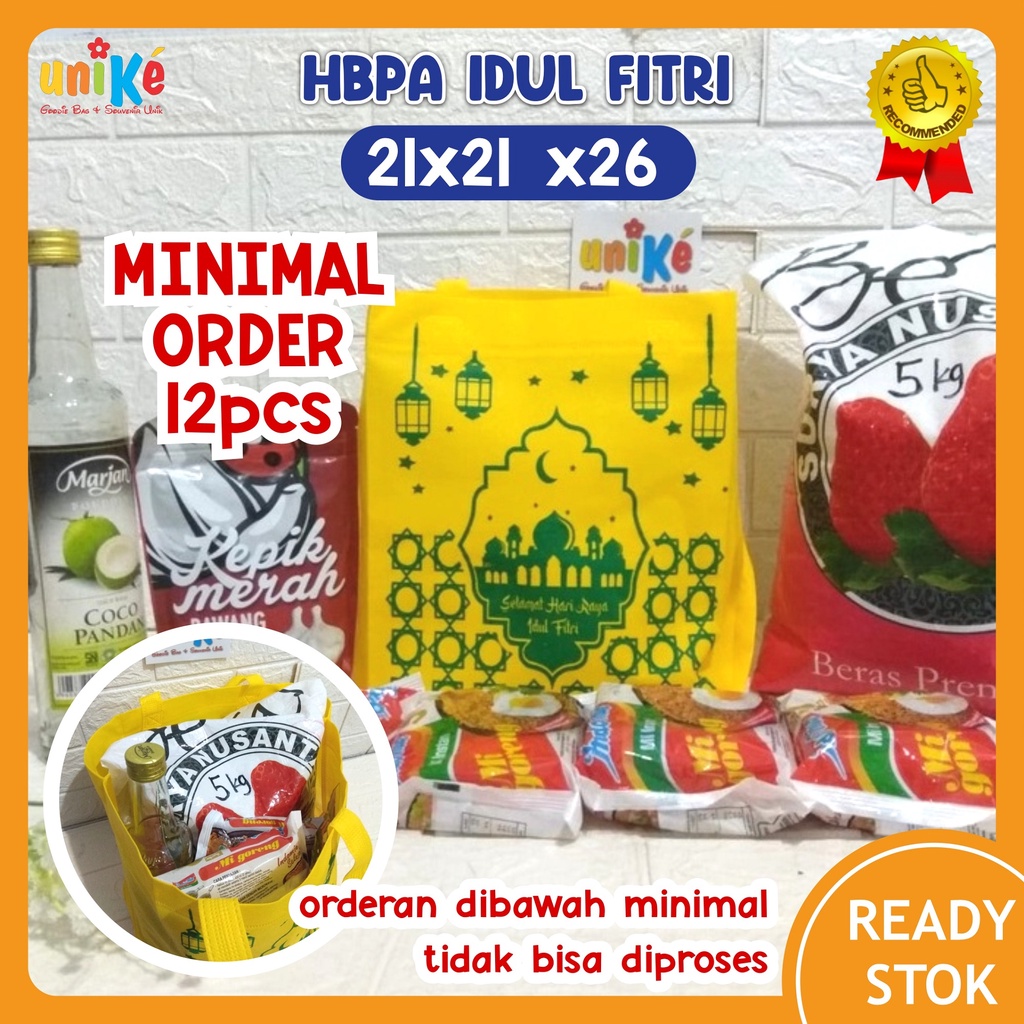 

Tas Spunbond BOX Idul Fitri 21x21x26 Goodie Bag Bingkisan Sembako Kue Lebaran HBPA Parcel