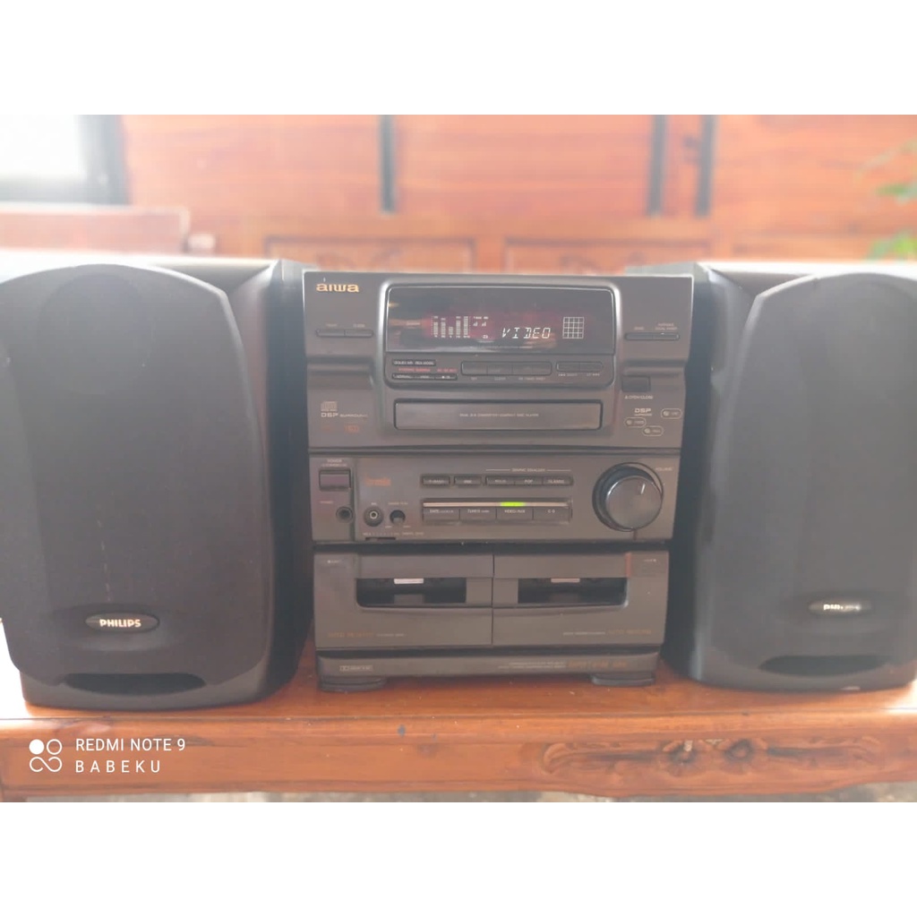 Radio Tape HiFi Aiwa + Speaker Philips Built Up