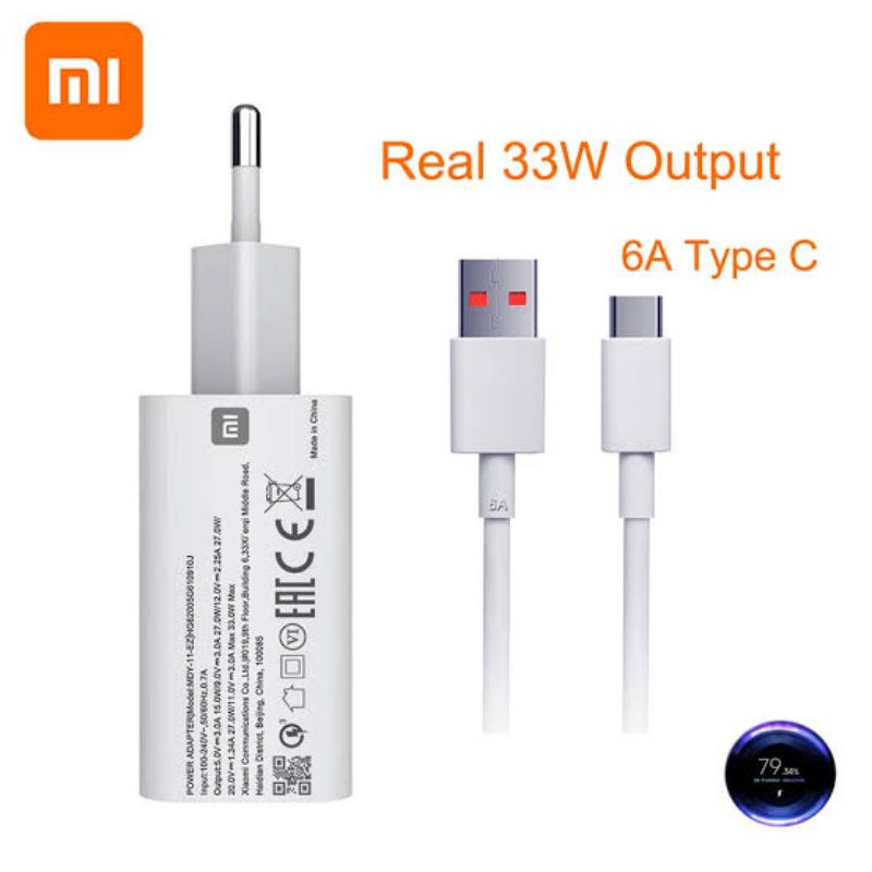 Charger Xiaomi MDY11EZ 33 Watt Redmi Note 10 / 10 PRO Note 10S USB Type C