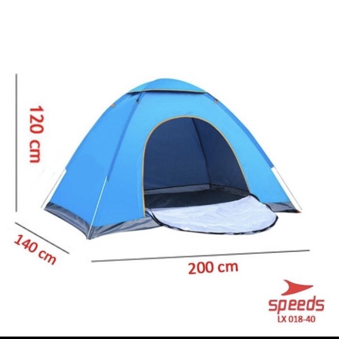 Tenda camping langsung buka kapasitas 1-2 orang SPEEDS ORI LX 01 - Biru, 018-01
