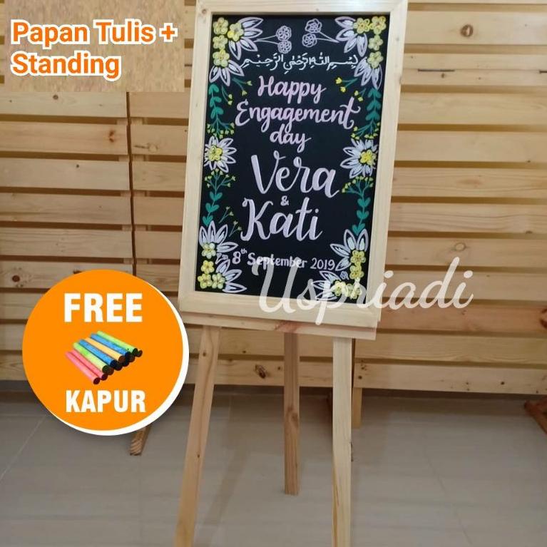 

DGT PAPAN TULIS KAPUR + STANDING TRIPOT PAPAN MENU CAFE PAPAN BOARD + KAKI KAYU PENYANGGA DEKORASI PESTA ➼Dijual Murah