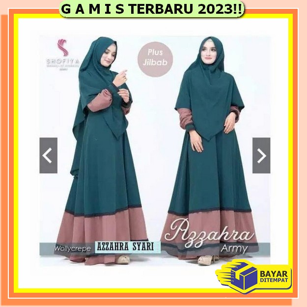 Baju Gamis Dress Wanita Cewek Dewasa Remaja Anak Muslim Busui Kekinian Modern Simple Elegan Mewah Ko