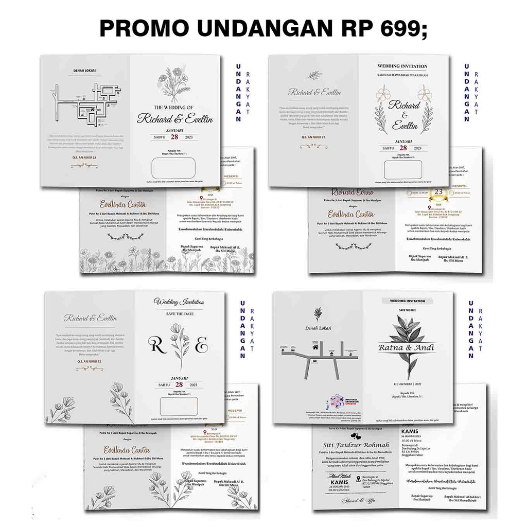 Undangan Pernikahan Khitanan Murah Simple Cepat Jadi