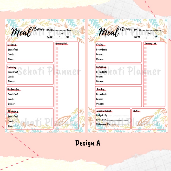 

Kertas Meal Planner / Bullet Journal / Kertas Binder Loose Leaf A5 & B5