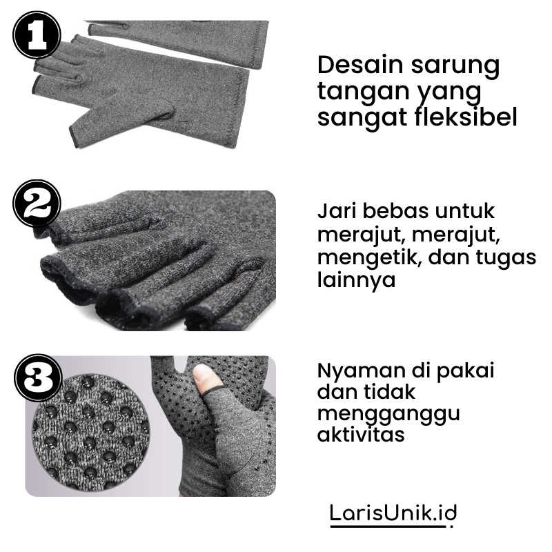 Gloves Sarung Pelindung Kaos Kos Tangan Serba Guna Motor Gym Sepeda Setengah Jari Mancing Wanita Alat Olahraga Fitness Fitnes Gowes Wanita Cewek Glove Gym Sendi Rematik Reumatik Arthritis Premium Tebal Penghangat Jari Dingin Ori Original