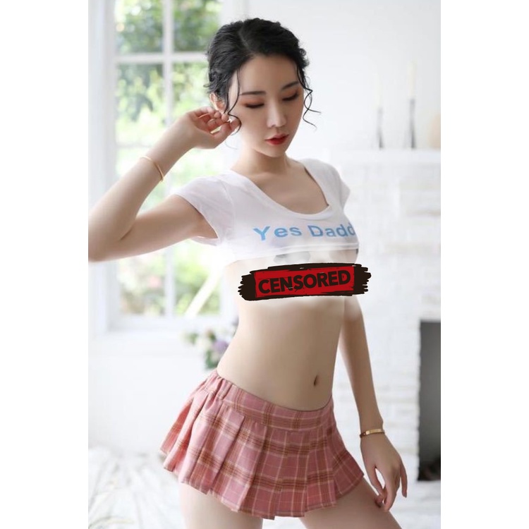 LINGERIE STUDENT DADDY - CROP TOP + SKIRT / rok - Lingerie by Sexy Kisser