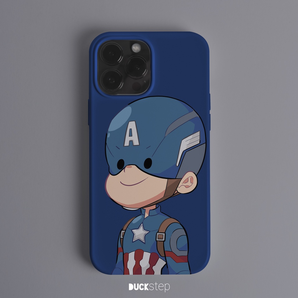 Duckstep Hard Case Iphone X 10 11 12 13 Mini Pro Max Marvel Cartoon Character Avengers Fullbody Prem