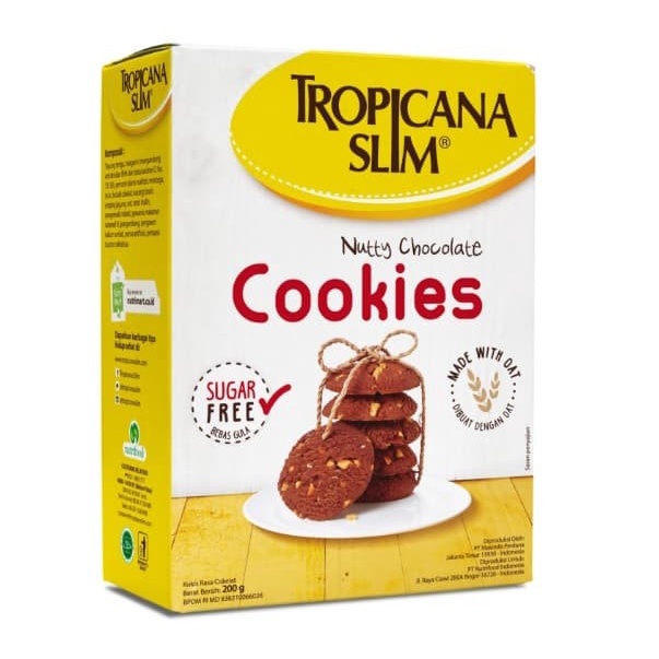 Tropicana Slim Cookies 200gr Tropicana Slim Oat Sugar Free 200gr Kue Bebas Gula Snack Cemilan Tanpa Gula TS Kue Coklat Kukis Cemilan Cokelat